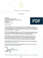 Letter from Gov. Jerry Brown to CalPERS President Rob Feckner