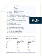 Fill in The Blanks.: Worksheet: Verb To Be