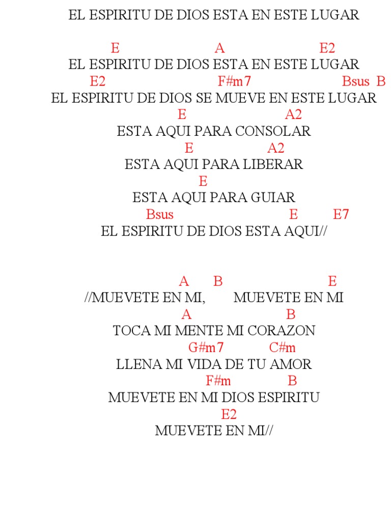 El Espiritu de Dios Esta Eneste Lugar | PDF