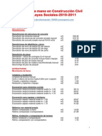 Costos de Mano de Obra 2010-2011