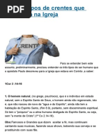 Os três tipos de crentes que existem na Igreja