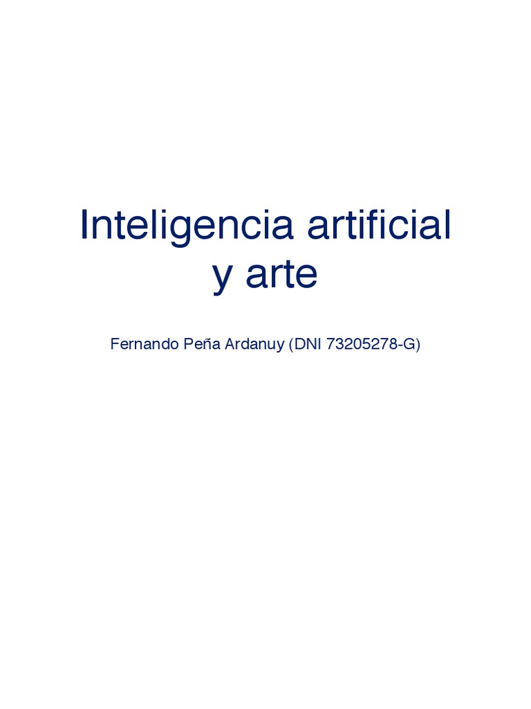 Inteligencia Artificial en el Arte | PDF | Inteligencia artificial ...