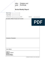 Clerk of Works Report Format