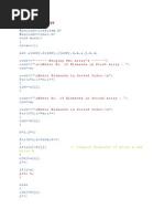 Merge Two Arrays: " - Merging Two Array'S - " "/N/Nenter No. of Elements in First Array: "