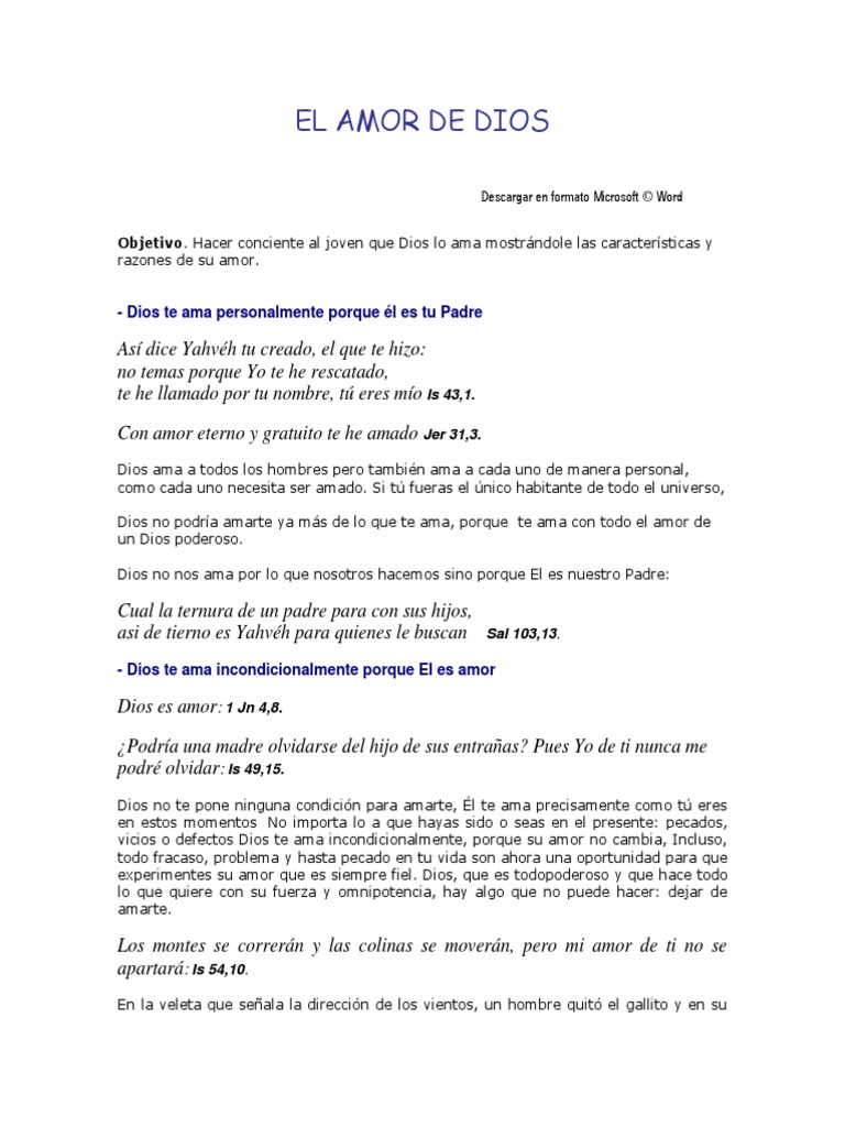 El Amor de Dios | PDF | Amor | Dios
