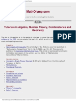 Tutorials in Algebra, Number Theory, Geometry and Combinatorics