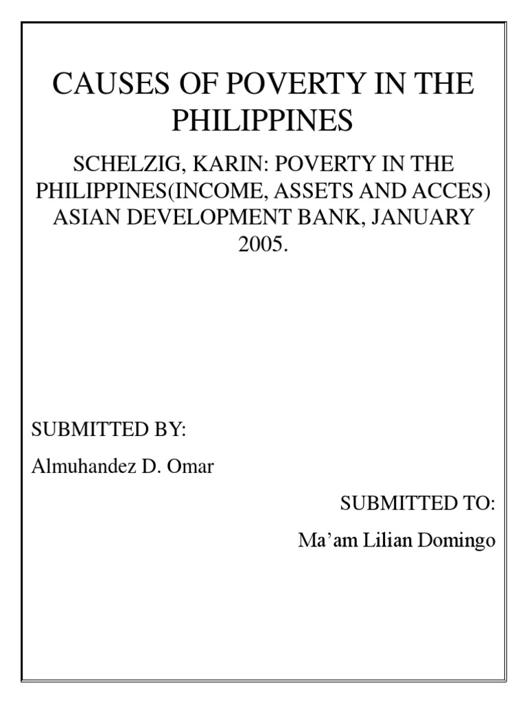 Causes of Poverty in the Philippines | PDF | Poverty | Poverty ...