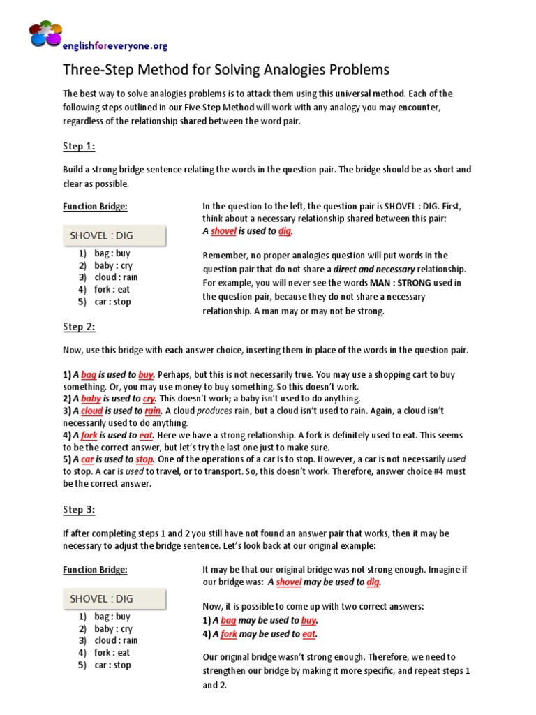 Three-Step Analogy Solution Method | PDF