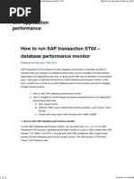 How To Run SAP Transaction ST04 - Database Performance Monitor - SAP Application Performance