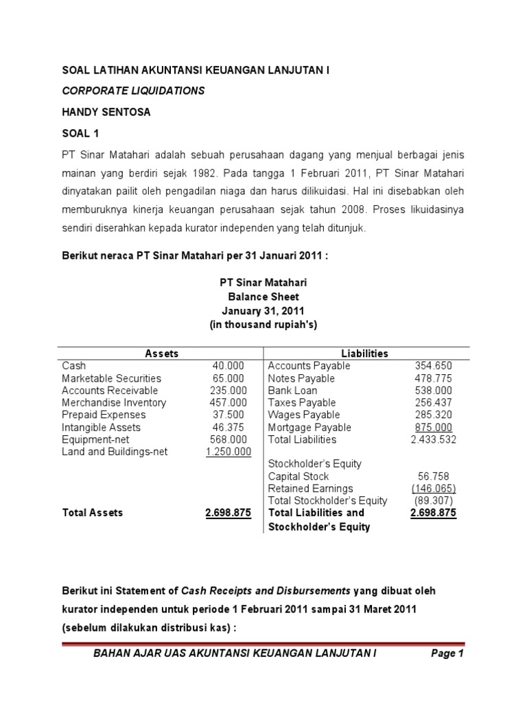 Soal Akuntansi Keuangan Untuk Tes Kerja Untuk Tes Kerja Pdf