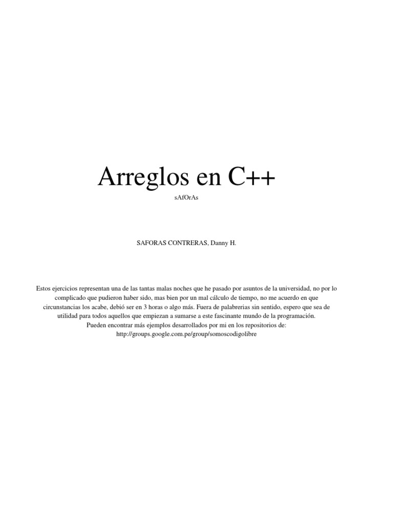 Arreglos En C Pdf C Paradigmas De Programación
