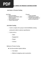 Additional Aspect of Product Costing System