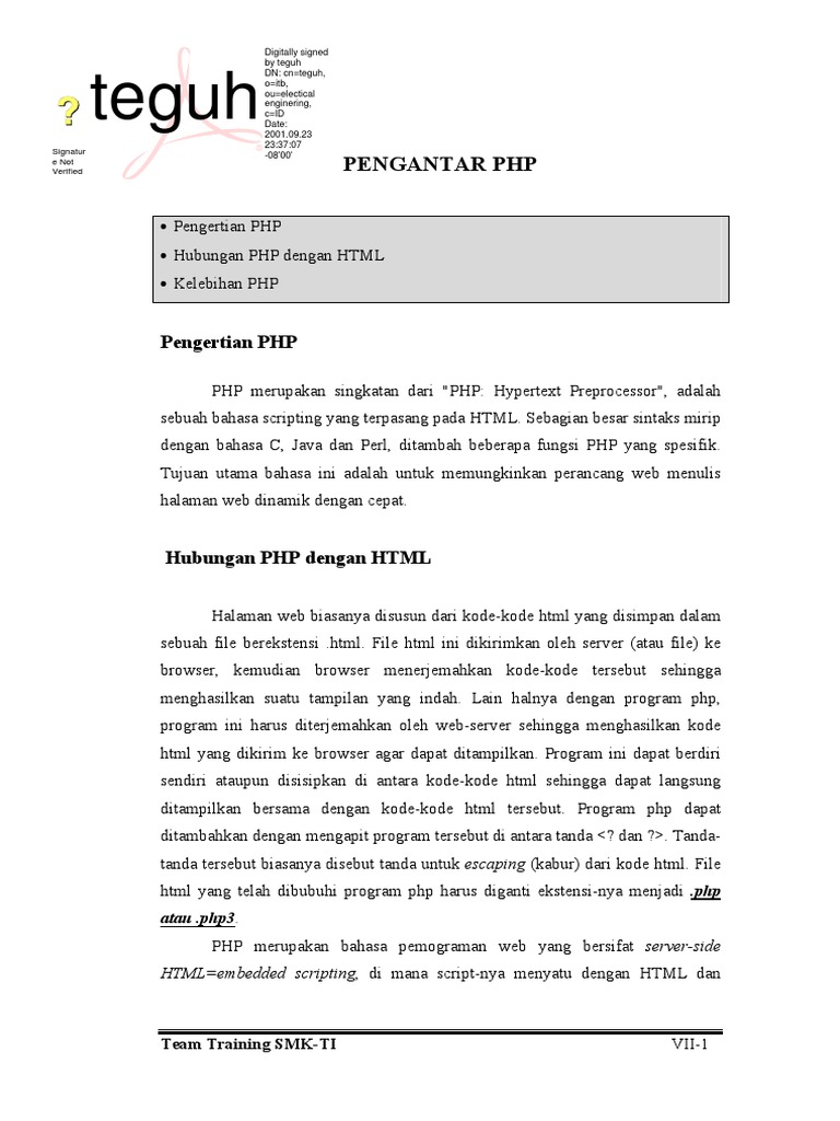 Modul PHP by Aulia | PDF