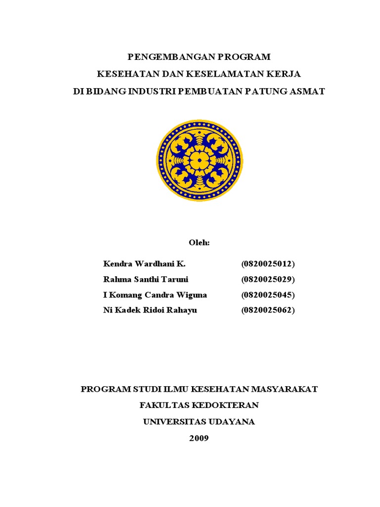 Program K3 untuk Pekerja Patung Asmat | PDF