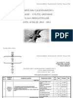 Planificare Calendaristica - Clasa Pregatitoare