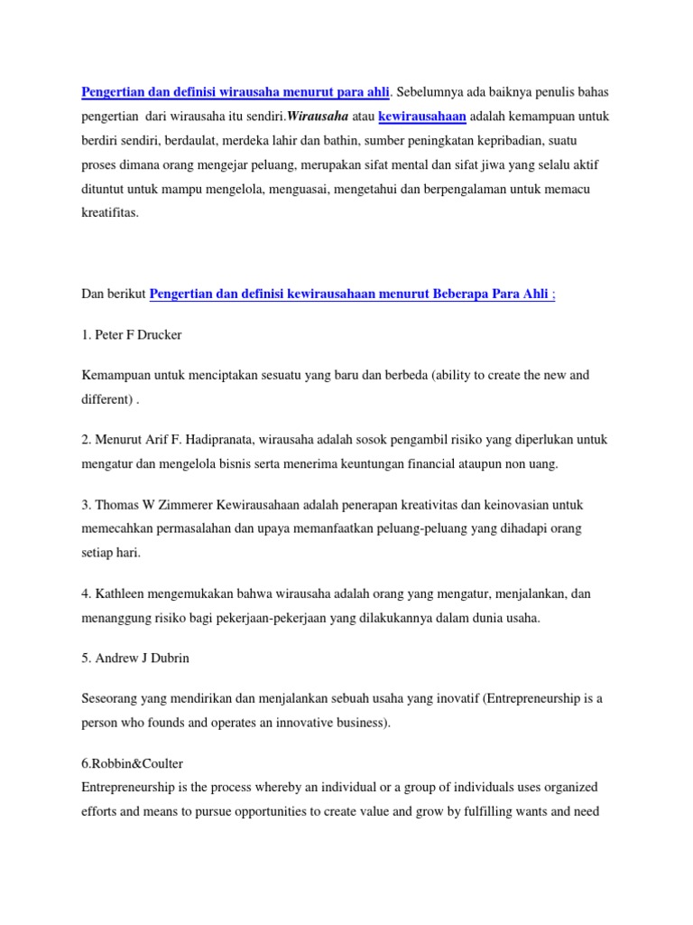 Apa Yang Disebut Kewirausahaan Menurut Inpres No 4 Tahun 1995 Sebutkan Mendetail