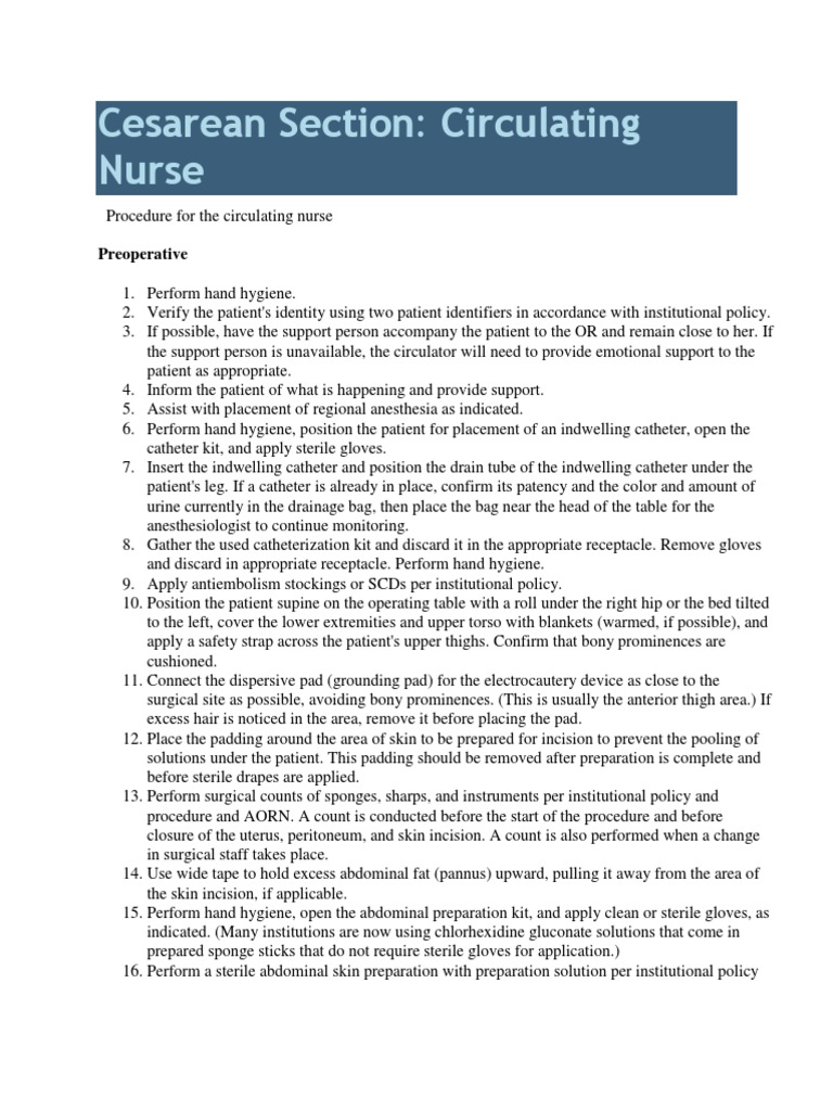 Cesarean Section PDF Catheter Surgery
