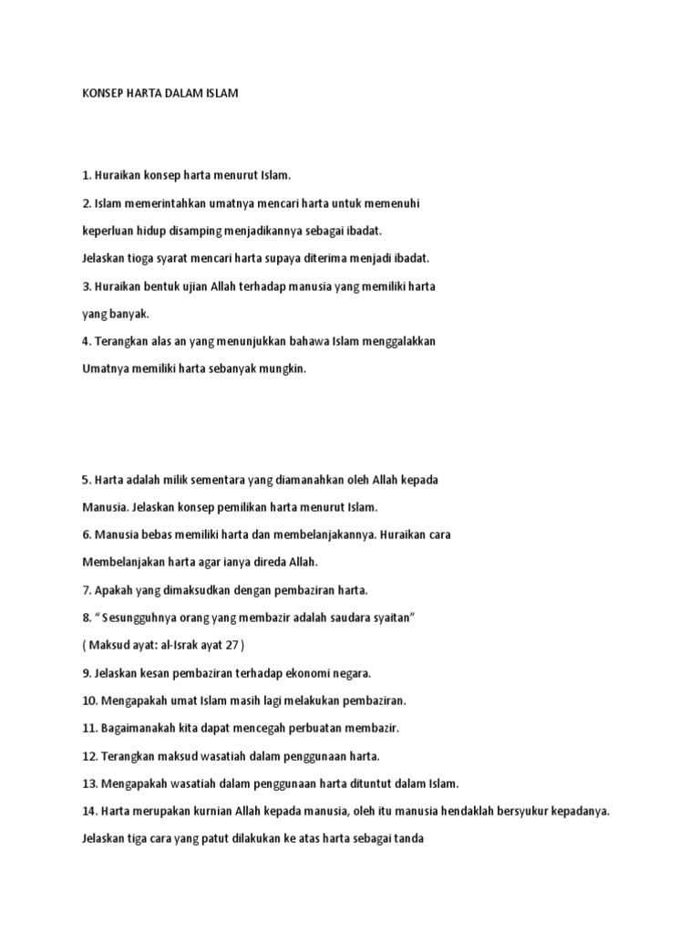 Konsep Harta Dalam Islam Pdf