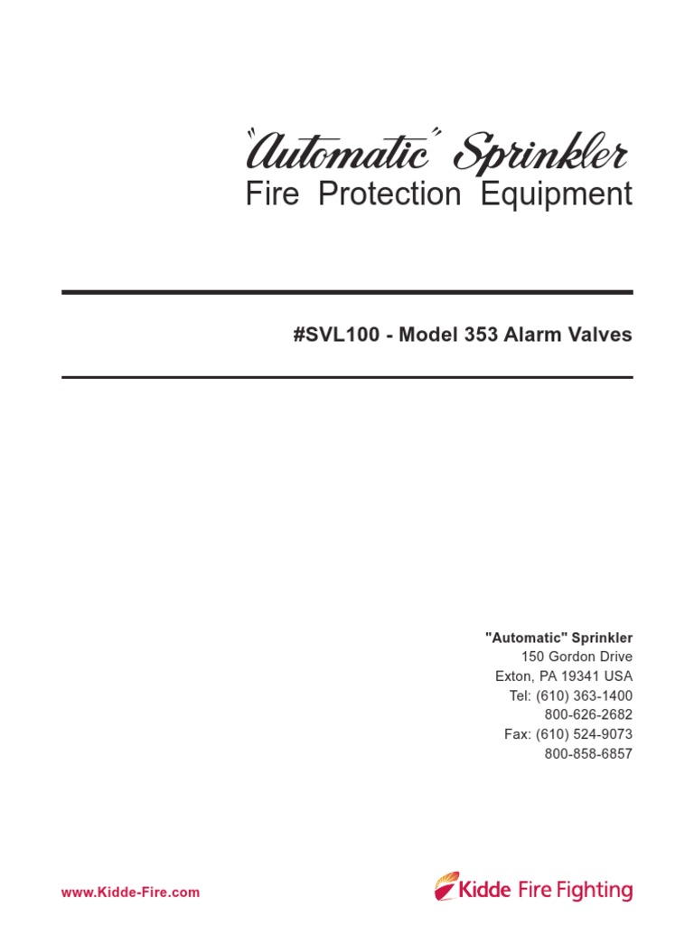 Model 353 Alarm Valve Overview | PDF | Fire Sprinkler System | Valve