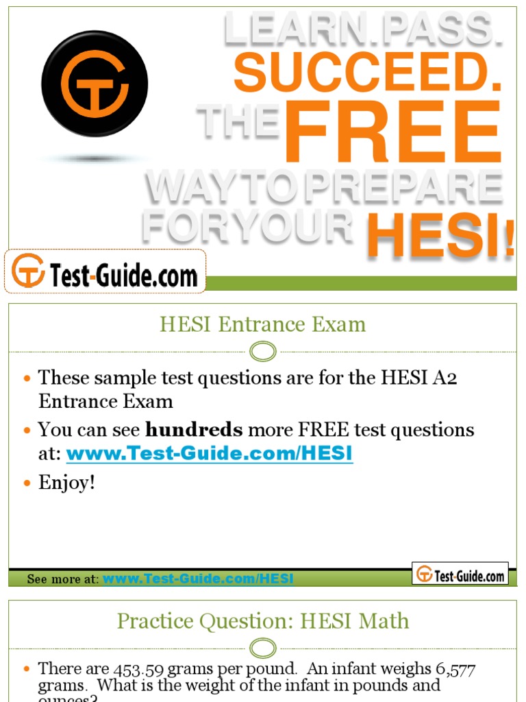 Hesi Practice Test Free Printable
