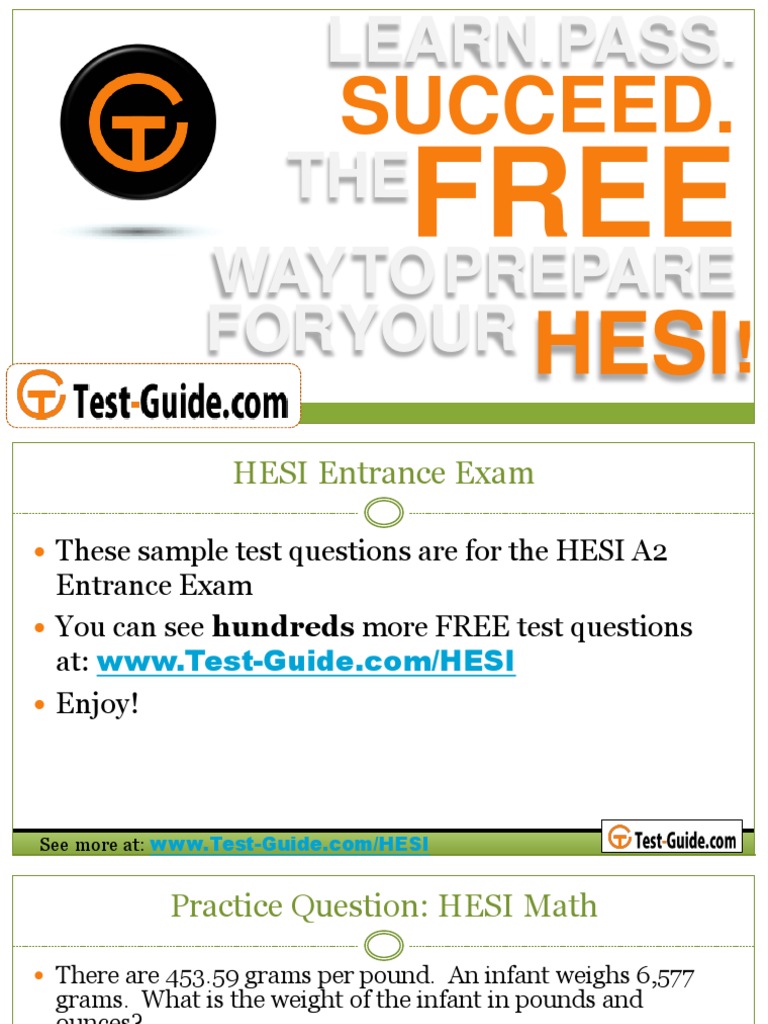 HESI A2 Entrance Exam Practice Test