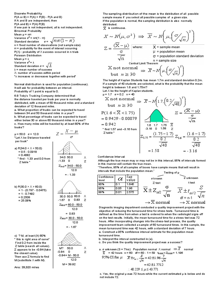 Statistics Notes Normal distribution, Confidence Interval