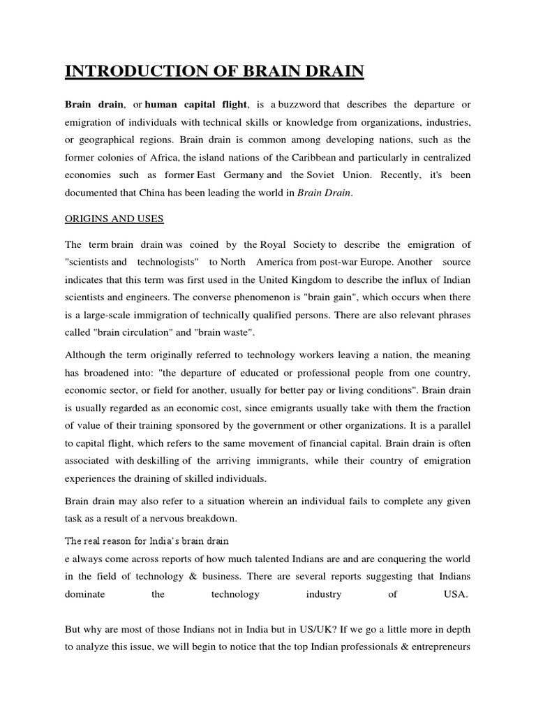 Report on brain drain in pakistan essay picture