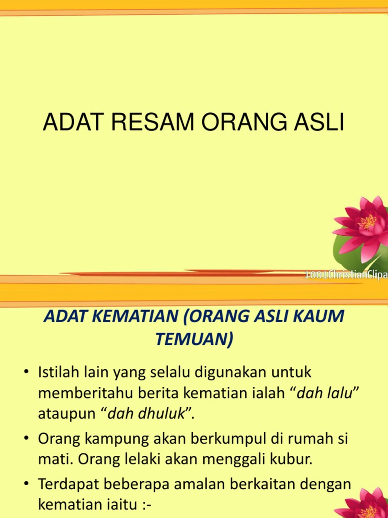 Adat Resam Orang Asli  PDF