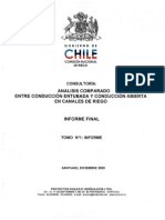 Análisis comparado de alternativas de conducción para 18 canales de riego en Chile