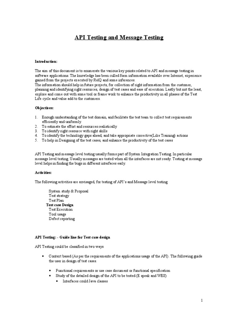 API Testing and Message Testing | PDF | Application Programming ...