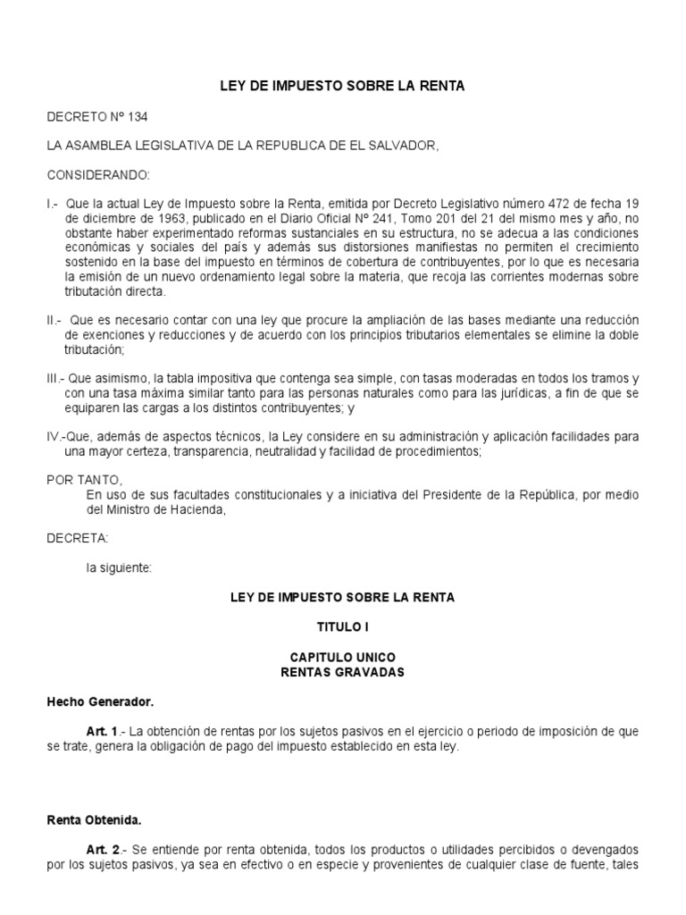 Ley de Impuesto sobre la Renta 2024 | PDF | Depreciación | Impuestos