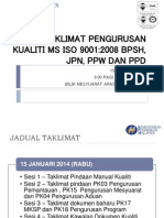 Taklimat Pengurusan Kualiti Ms Iso 9001 7 Januari 2014