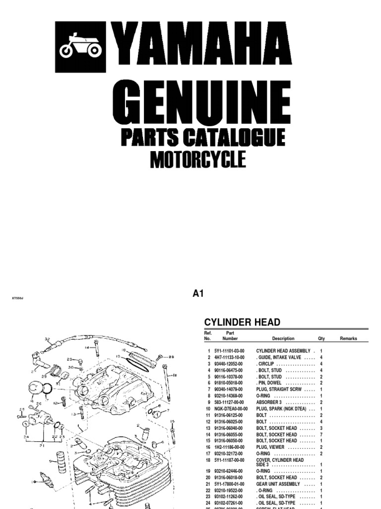 Yamaha XT 550 J Microfiche | PDF | Screw | Washer (Hardware)