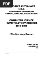 Computer Investigatory Project CBSE Class 12