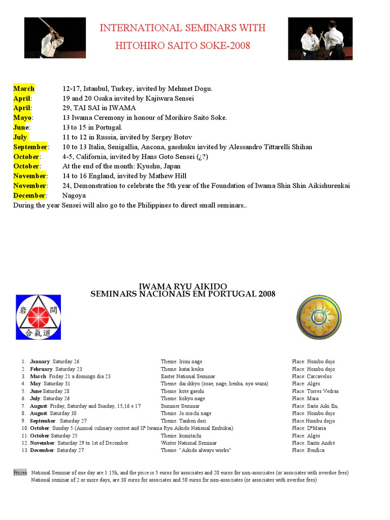 Aikido Seminars in Torres Vedras 2008 | PDF | Martial Arts ...
