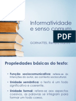 Informatividade e Senso Comum