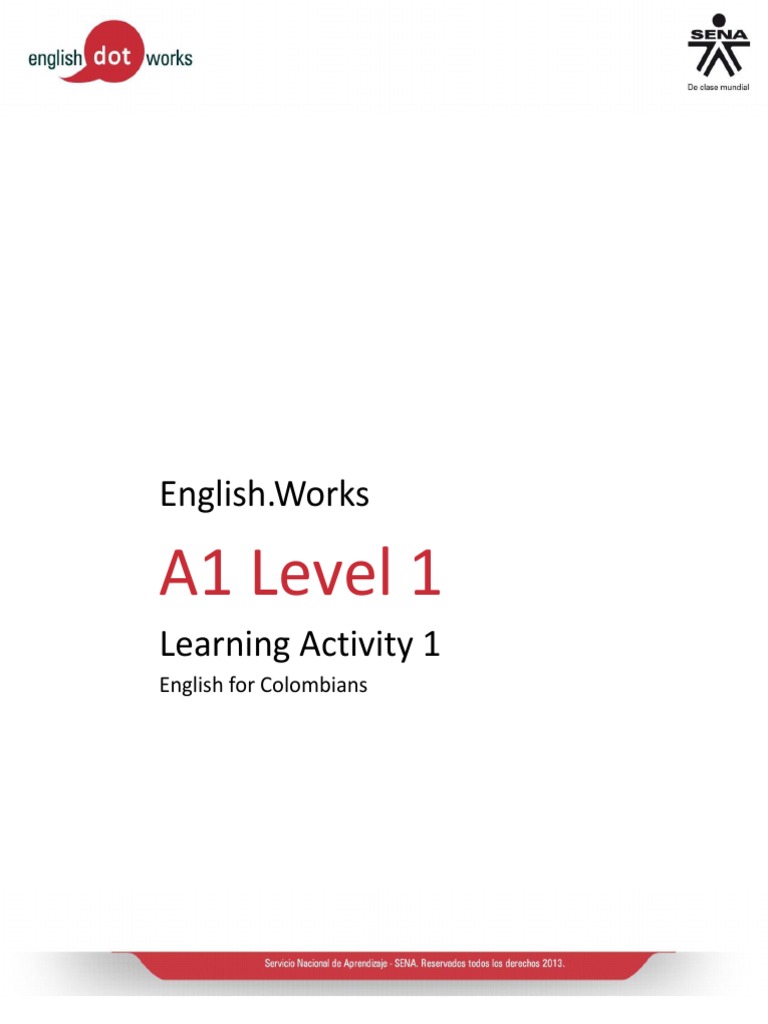 A1 Level 1: English - Works | PDF