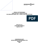 Manual de Programas para Calculo y Dibujo de Vías en Lenguajes Basic, DCL y Visual Lisp para Autocad
