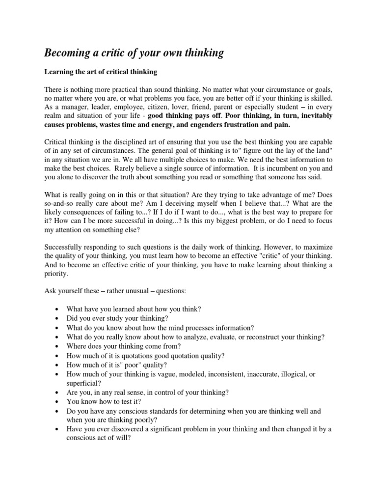 Mastering Critical Thinking Skills | PDF | Thought | Understanding