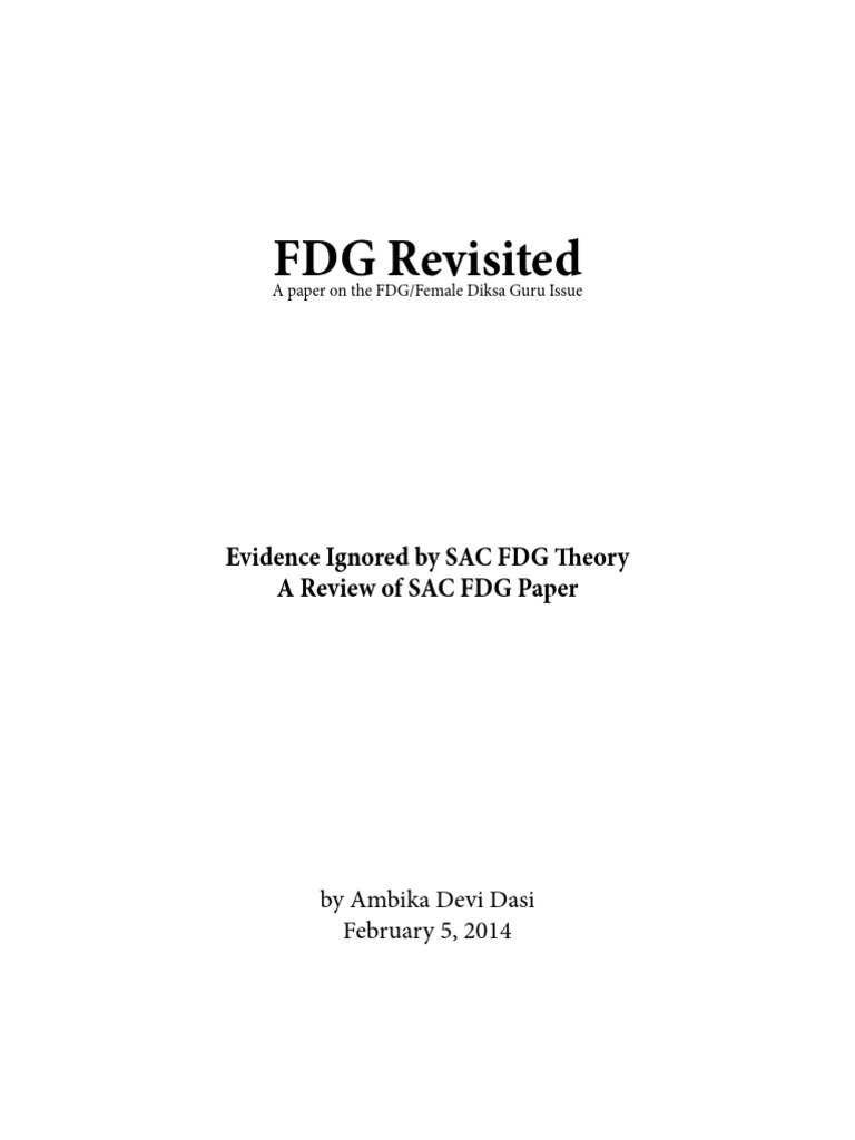 FDG Revisited | PDF