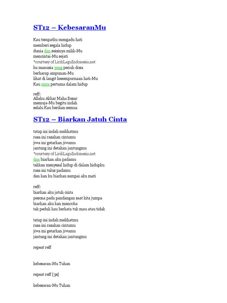 Lirik Lagu Pilihan Pdf