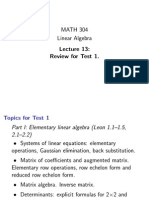 MATH 304 Linear Algebra Review For Test 1