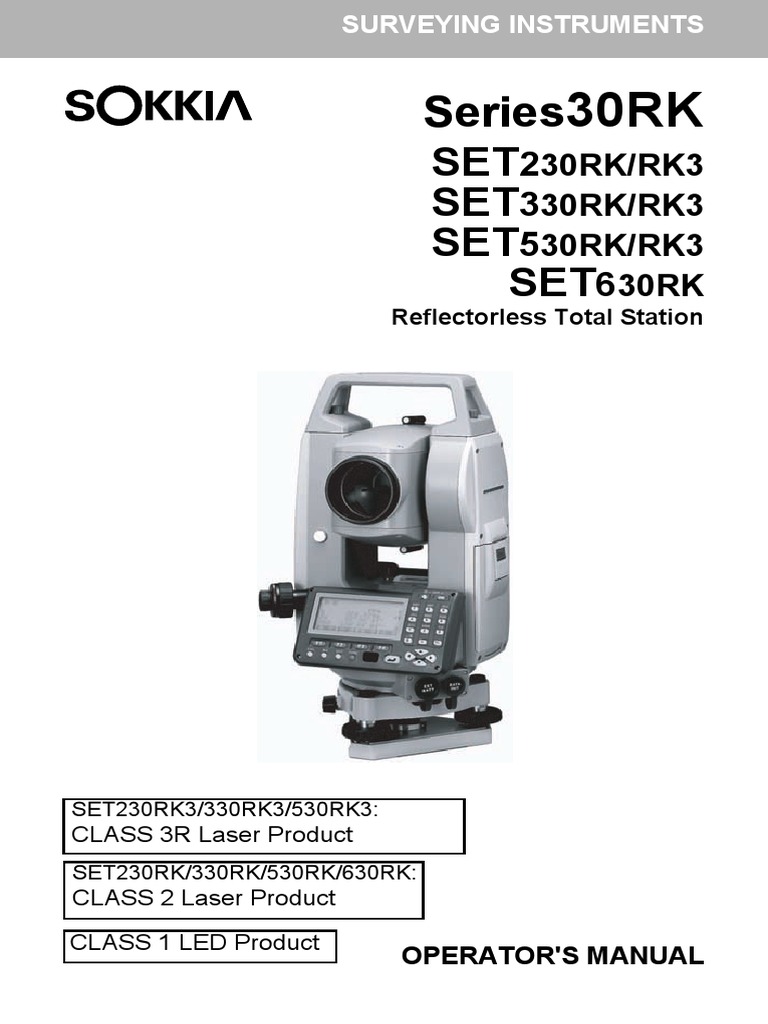 Manual Sokkia Series 30rk Set230rk-Rk3 Set330rk-Rk3 Set530rk-Rk3 Set630rk  En | Battery Charger | Battery (Electricity)