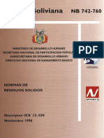 Norma Boliviana 742 - 760 Residuos Solidos PDF