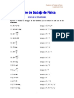 Despeje de Ecuaciones de Fisica-Ejercicio PDF