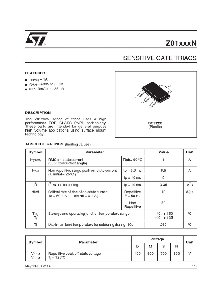 Triac Z3M Electrical Equipment Electricity Prueba gratuita de 30
