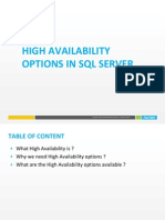 High Availability Options in SQL Server