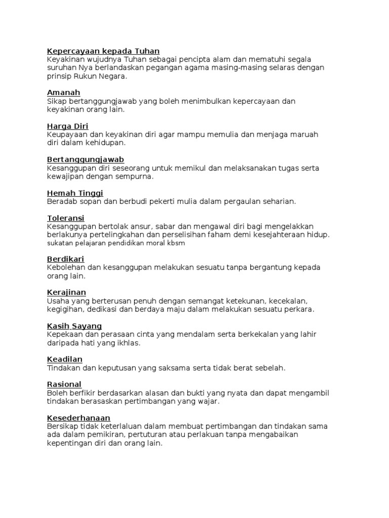 Moral Nilai Dan Definisi - 18 Nilai Moral Dan Definisi : Nilai
