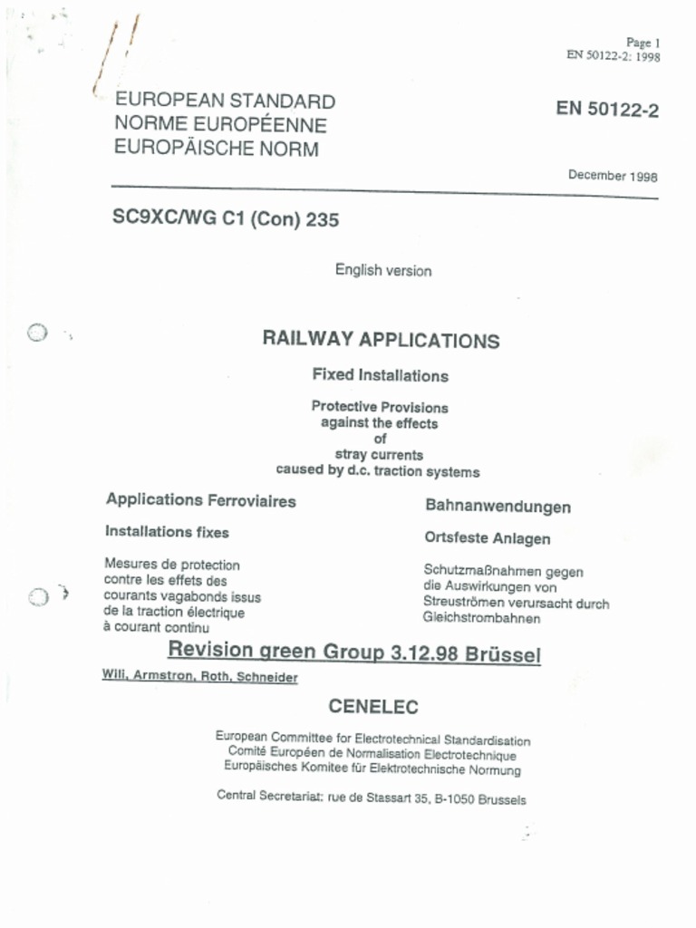 En 50122-2 Railway Applications | PDF