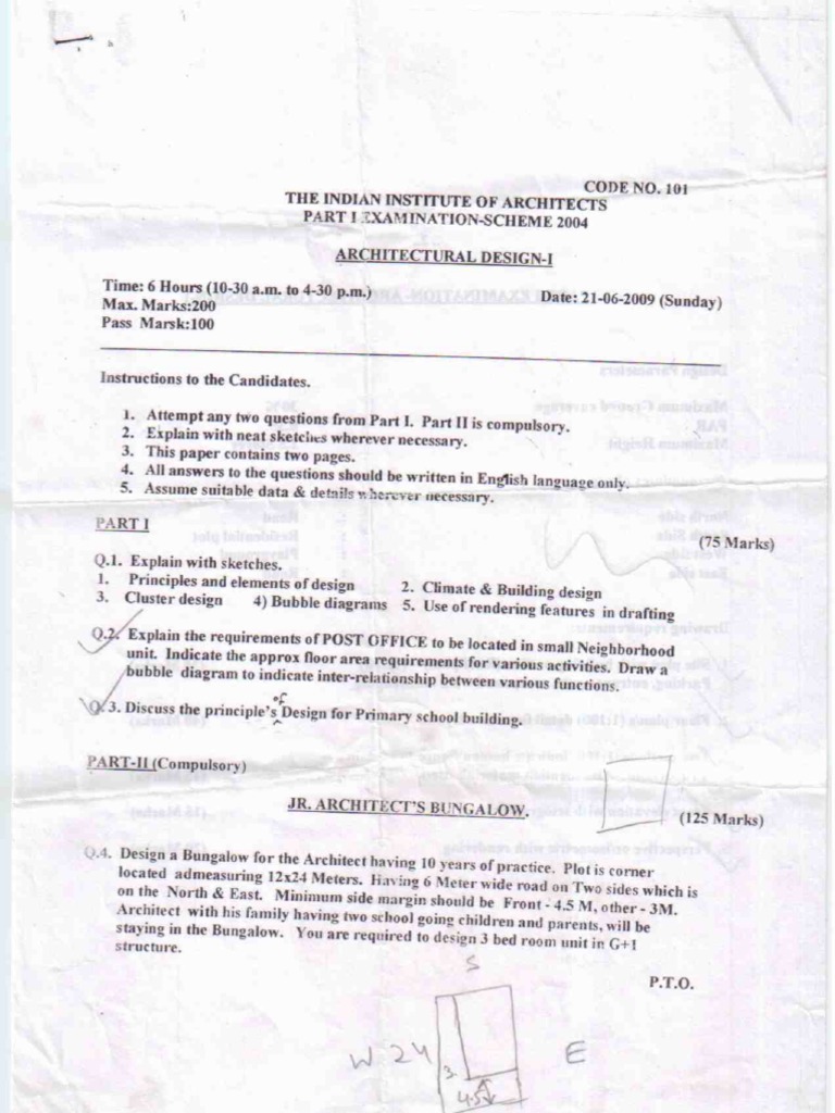 Architectural Design question paper Dec 2009